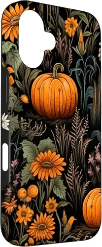 Vista 3 de iPhone 16 Autumn Flower Fall Halloween Spooky Pumpkin Floral Themed Case