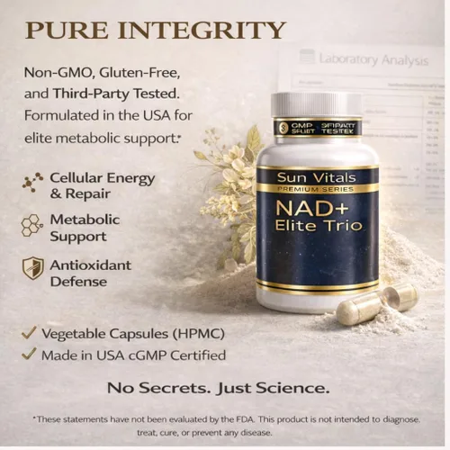 Vista 6 de Suplemento natural NAD+ de 500 mg con resveratrol y quercetina Energía celular y apoyo al envejecimiento saludable para mujeres No estimulante