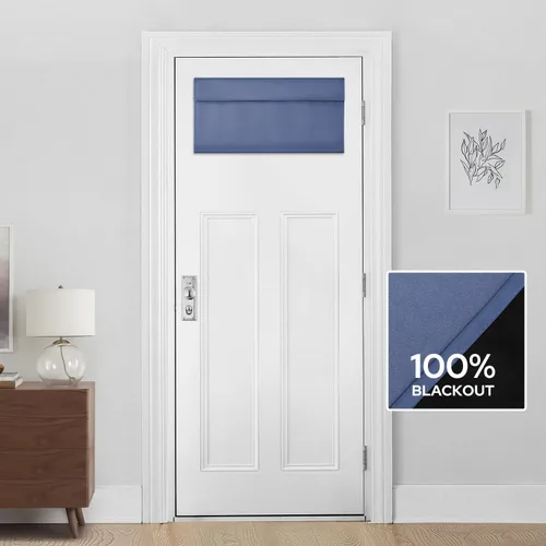 Vista 10 de HOMEIDEAS Cortinas 100% Opacas para Luces Laterales de Puerta Principal, Cubierta de Ventana de Puerta de Aula, Persianas de Privacidad