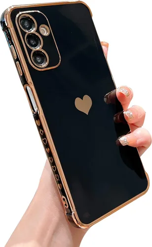 Vista 26 de phylla Funda de teléfono compatible con Samsung Galaxy A12 de 6.5 pulgadas, lindo corazón chapado en oro, elegante funda de lujo para mujer