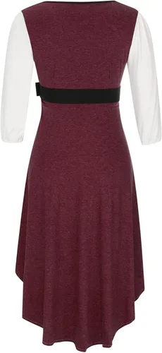 Vista 4 de SHOPESSA Disfraz medieval renacentista para mujer, vestido victoriano irlandés de media manga, disfraz vikingo para mujer, vestidos cortos altos