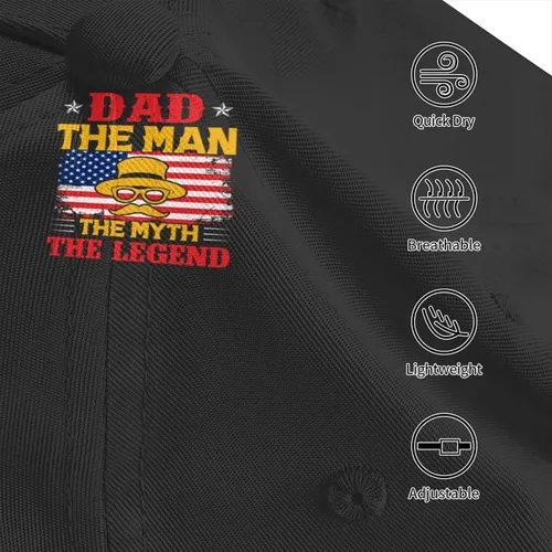 Vista 6 de LIFANGMI Dad The Man The Myth The Legend Baseball Cap for Men Women Breathable Baseball Caps Casual Outdoor Hat Adjustable Trucker Hats Dad Cap Black