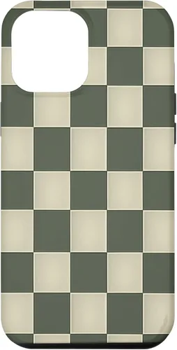Vista 25 de Funda para iPhone 11 Pro Max con patrón de tablero de ajedrez verde salvia