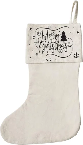 Vista 12 de The Cotton & Canvas Co. calcetín de Navidad para regalos, bolsa de regalo y decoraciones navideñas