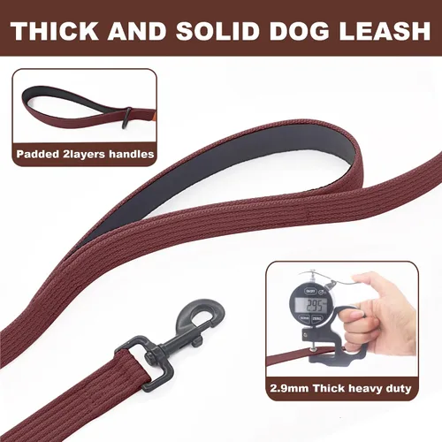 Vista 7 de Lynxking Correa de entrenamiento para perros, correa de doble asa resistente de 6 pies con 2 asas acolchadas, correa de seguridad reflectante larga