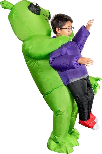 Vista 3 de Spooktacular Creations Disfraz inflable de extraterrestre de Halloween para disfraz inflable de cuerpo completo, para niño