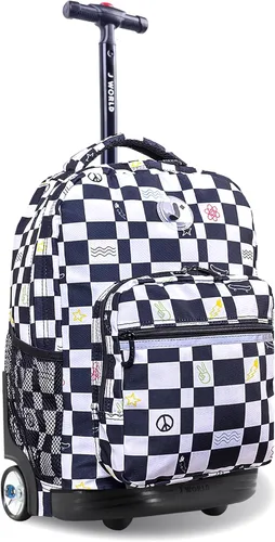 Vista 31 de J World Sunrise Kids - Mochila con ruedas para niñas y niños. Mochila con ruedas para la escuela, Aurora, 18 pulg