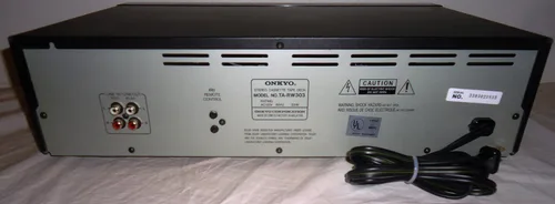 Vista 8 de Onkyo TA-RW303 Cubierta de cinta estéreo de doble casete con reversa automática y cables AV Sonido de audio musical - Muy raro