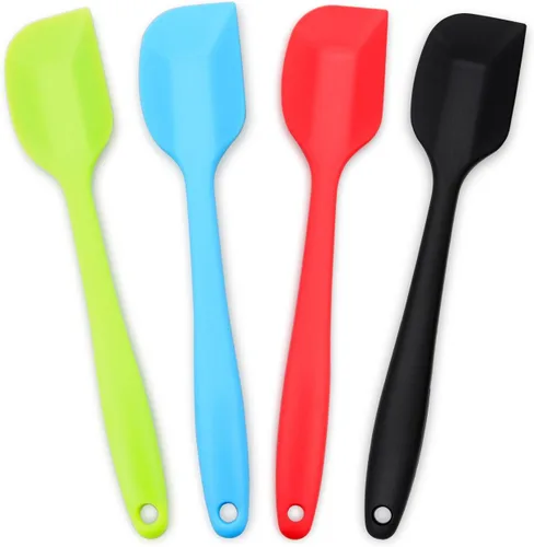 Vista 11 de Espátula de silicona de 4 piezas, espátulas de goma antiadherentes resistentes al calor con núcleo de acero inoxidable