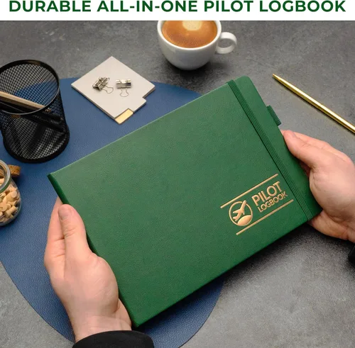 Vista 7 de Skyline Libro de registro piloto, libro de registro de vuelo de aviación Radar Verde