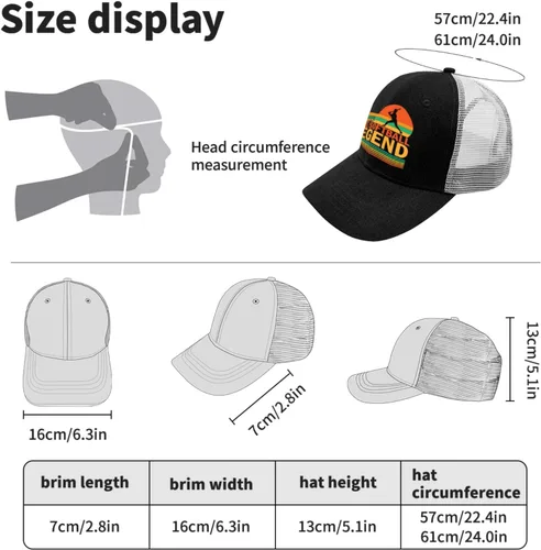 Vista 4 de Dad The Mans The Myth The Softball Legend - Sombrero de vaquero de Estados Unidos AllBlack para mujer, sombrero de sol, regalos para papá, sombreros