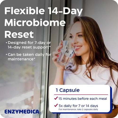 Vista 6 de Enzymedica, Candidase, Enzimas para Apoyo de Limpieza Suave, Salud Intestinal, 120 Unidades Enzymes for Gentle Cleansing Support for Men & Women