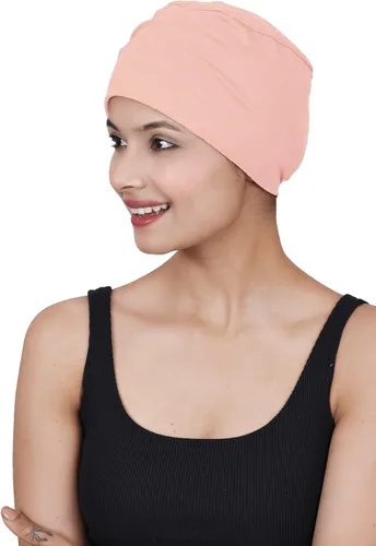 Vista 2 de Gorros de quimioterapia sólido para dormir, de bambú, suave, para el cáncer, para quimioterapia para mujeres