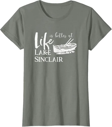 Vista 18 de Life is Better at Lake Sinclair Georgia Camiseta Negro