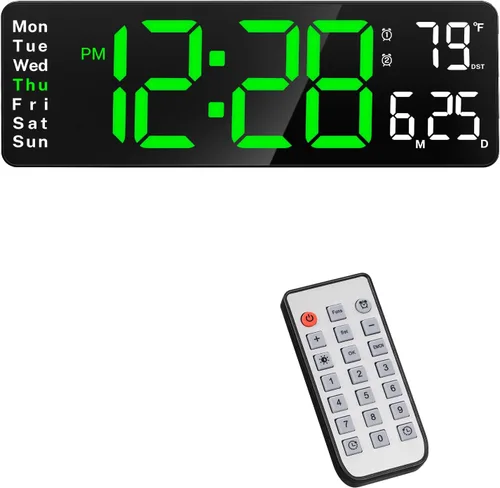 Vista 4 de Digital Clock Large Display, 13" Large Digital Wall Clock for Classroom
