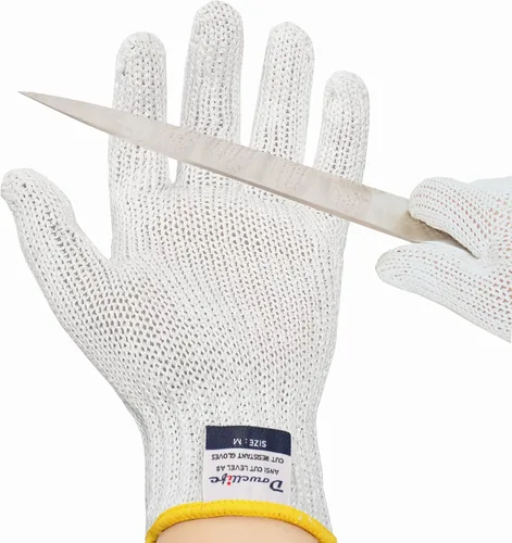 Vista 9 de Dowellife Guantes resistentes a los cortes A9 de máxima protección, guantes de cocina y chef de grado alimenticio para preparación de alimentos Gris