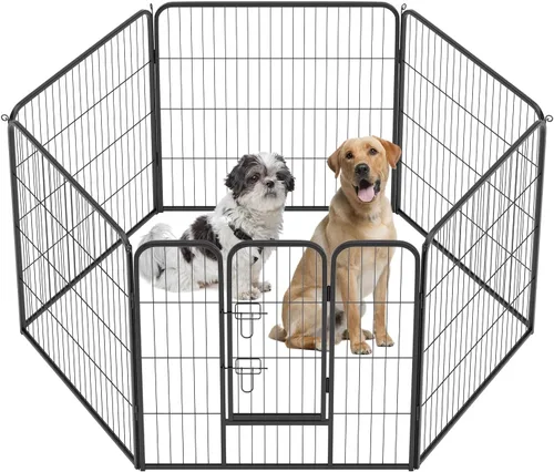 Vista 15 de BestPet Extensión de corral para perros 32 pulgadas, 2 paneles Corral resistente para mascotas con ejercicio de metal Paneles de cerca
