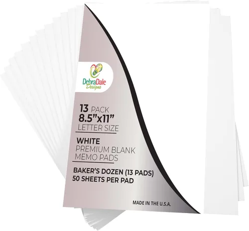 Vista 8 de Debra Dale Designs - Bloc de notas blanco de 5 × 7 – 13 blocs de notas sin rayas con respaldo de aglomerado – Bloc de notas duradero para el trabajo