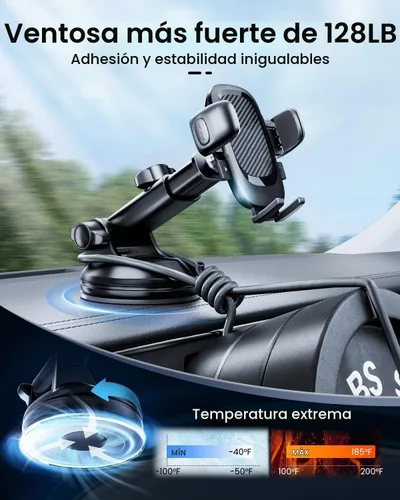 Vista 3 de REEVAA Soporte de teléfono de automóvil de grado militar [ultra estable y súper resistente] Soporte para teléfono celular salpicadero de ventilación