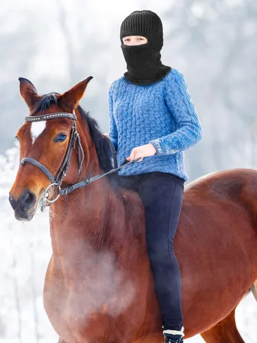 Vista 6 de 2 máscaras faciales de invierno para esquí, pasamontañas de punto cálido para hombres y mujeres, forro polar resistente al viento para deportes al