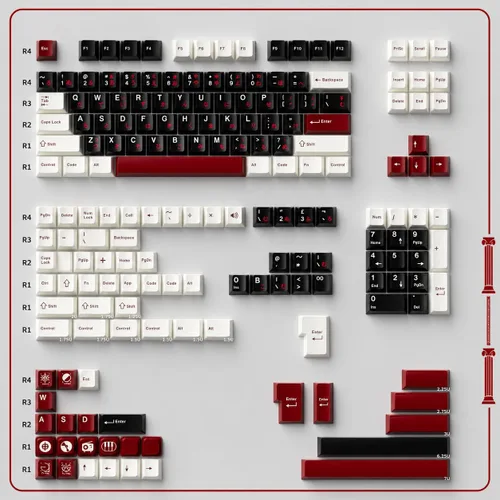 Vista 11 de Sumgsn 173 Teclas Doubleshot Keycaps Perfil Cherry Set de Teclas Apes Barra Espaciadora 7u Compatible con 61/64/87/104/108 Interruptores Cherry Mx