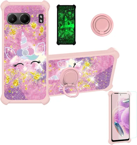 Vista 116 de jioeuinly JSF-DJS - Funda compatible con Nothing Phone 2a con protector de pantalla de vidrio templado, policarbonato duro + silicona suave, soporte