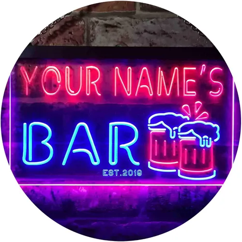 Vista 23 de ADVPRO Letrero de neón LED personalizado con texto en inglés «Your Name Est Year» (12 x 8.5 pulgadas) st4s32-w1-tm-b