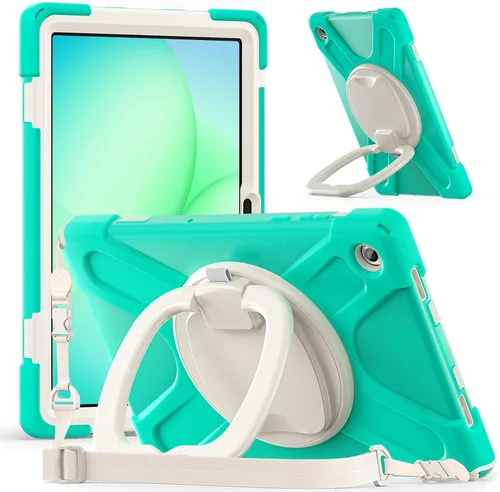 Vista 93 de 360 Rotation Case for Galaxy Tab ActivePro/Tab Active4 Pro/Active 5 Pro 10.1" Sturdy Cover Rotate Ring Stand Shoulder Carrying Strap Hand Strap