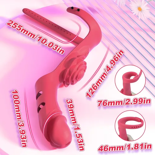 Vista 4 de Vibrador de dedo para adultos, juguetes sexuales - Vibrador de punto G, estimulador de clítoris, juguete de rosa con 9 potentes modos de vibración
