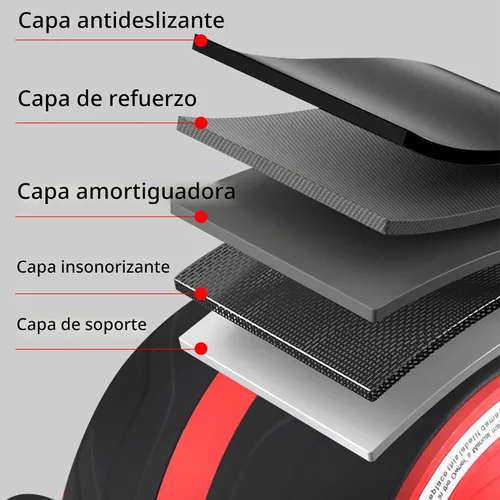 Vista 6 de AB Wheel Roller with Resistance Spring, Automatic Rebound Core Trainer Negro