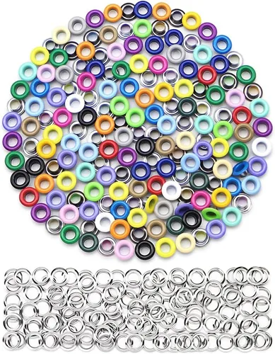 Vista 32 de SEMINI 800 Sets 4 Colors 6mm Grommet Eyelet Kit with Install Tool Kit