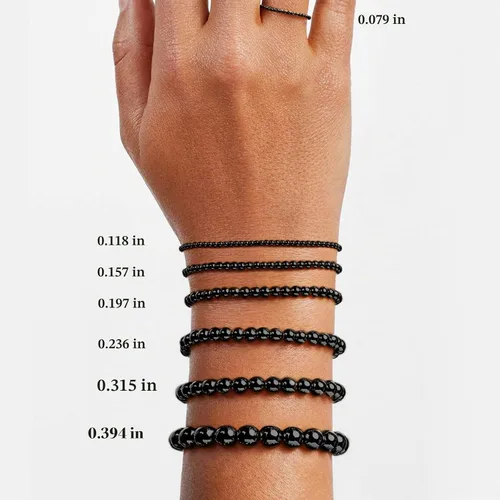 Vista 3 de [2 MM/280 piezas] Cuentas de acero inoxidable negras redondas de metal espaciador a granel para hacer joyas DIY, collar, pulsera