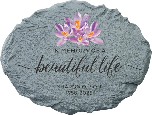 Vista 9 de Let's Make Memories Piedra de jardín de condolencias personalizada – Soy libre – Condolencia y regalo conmemorativo – Personalizar con mensaje -11
