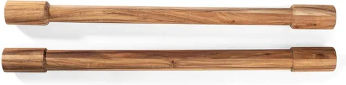 Vista 4 de Ironwood Gourmet Palos de amasar de madera de acacia, juego de 2 palos de amasar largos