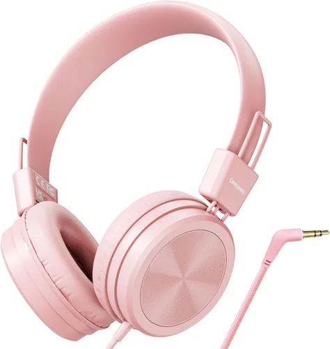 Vista 11 de Cowyawn - Auriculares infantiles, auriculares para niños con limitador de volumen seguro de 94 dB, auriculares escolares con cable para niños