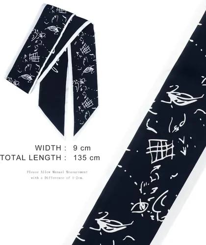 Vista 2 de Women's Designer Neckerchief Handbag Handle Ribbon Fashion Scarf Letter Printed Hair Tie