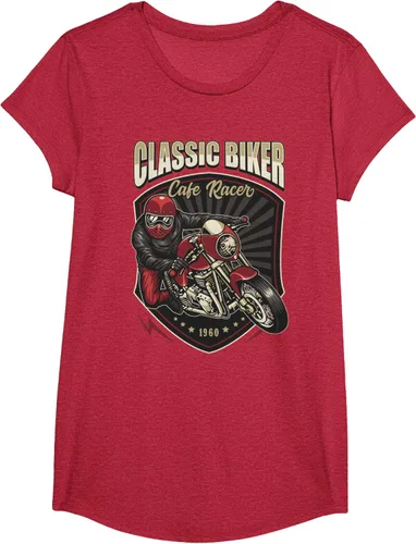 Vista 65 de Camiseta de motocicleta clásica Biker Cafe Racer para hombre, Negro, S