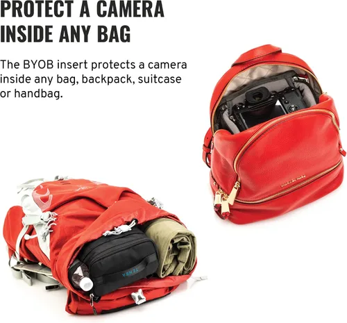 Vista 3 de Tenba BYOB 7 para cámara fotográfica, inserto - Convierte cualquier bolsa en una bolsa para cámaras DSLR y sin espejo y lentes – Negro (636-626)