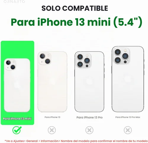 Vista 2 de ORNARTO - Funda compatible con iPhone 13 Mini, goma de gel suave de 3 capas de silicona líquida delgada con microfibra, 13,7 cm, azul Caucho
