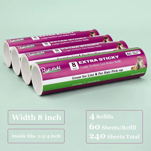 Vista 3 de Recambio de rodillo de pelusa de 8 pulgadas para Scotch-Brite Pet extra pegajoso rodillo de superficie grande 50% más adhesivo, funciona muy bien