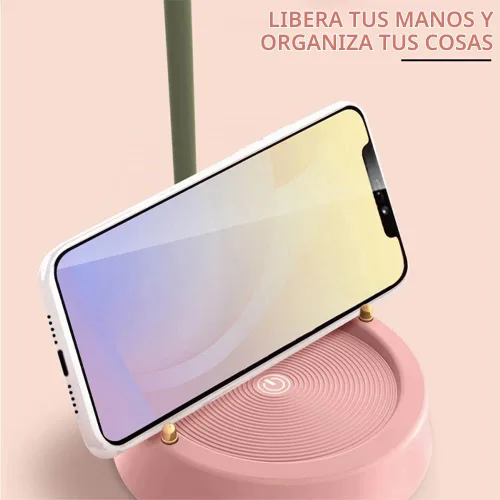 Vista 4 de MAGICKK Lámpara de escritorio LED de flores, luz de mesa inalámbrica ajustable con cuello de ganso, regulable, táctil, recargable con batería