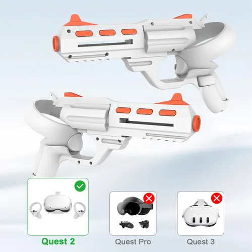 Vista 5 de Relohas VR Handle Accessories for Meta Quest 2, Gun Stock for Oculus Quest 2, Weighted Controller Grips, Enhance Realistic FPS Gaming Experience