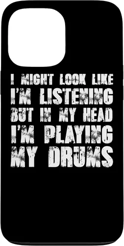 Vista 23 de iPhone 12/12 Pro Might Look Like I'm Listening Playing Drums - Estuche divertido para batería