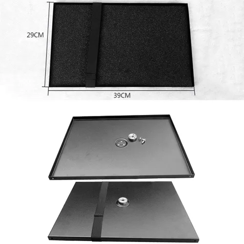 Vista 2 de Soporte de trípode para proyector, soporte plegable para laptop, soporte para equipo de DJ, soporte de trípode plegable, altura ajustable de 21.7 in
