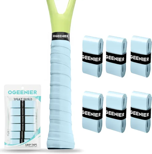 Vista 8 de OGEENIER Cinta de agarre para raqueta de tenis, paquete de 3, 6, 12 cintas de agarre de tenis, absorbente y antideslizante, cinta de agarre suave