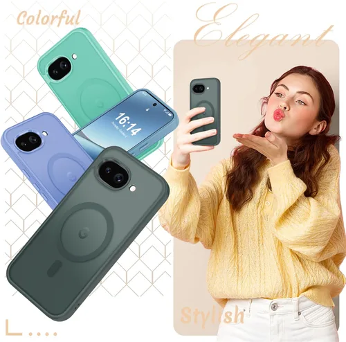 Vista 675 de Funda para Google Pixel 10 Pro XL, cubierta magnética mate, color negro Fit for MagSafe, Screen Protector included, Shockproof Military Grade