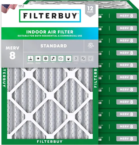 Vista 33 de Filterbuy Filtro de aire MERV 8 de 8 x 14 x 1 pulgadas para defensa contra el polvo y las alergias (paquete de 12), electrostático plisado HVAC