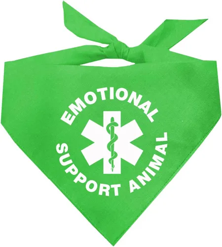 Vista 15 de Bandana para perro de apoyo emocional 100% algodón triángulo ajustable perro de servicio animal de trabajo asistencia negro, XS (209)