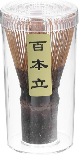 Vista 7 de HARFINGTON Batidor de té verde matcha de 80 puntas, batidor japonés de bambú Chasen, herramienta de cepillo de polvo matcha, cuchara tradicional