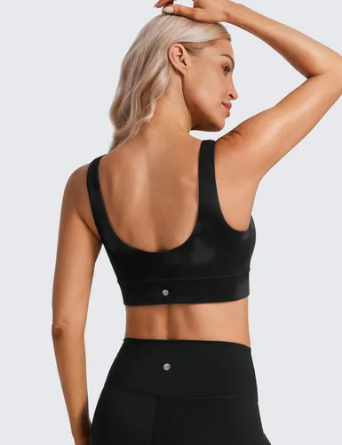 Vista 39 de CRZ YOGA Butterluxe - Brasier deportivo con espalda en U para mujer, cuello redondo, acolchado, de bajo impacto, para yoga, entrenamiento